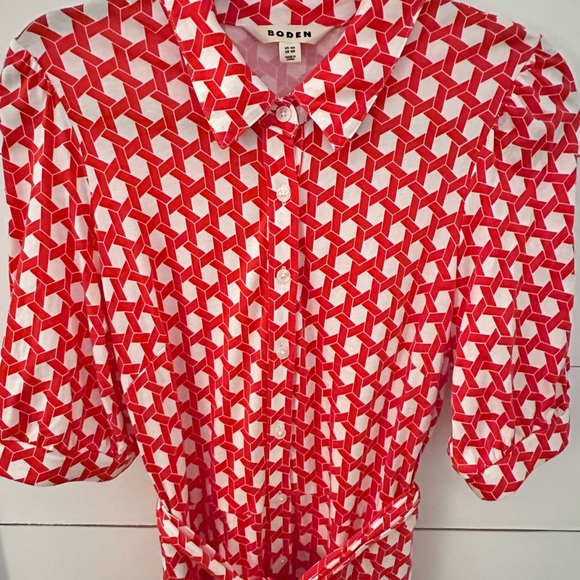 BODEN 12 Libby Geo Print jersey belted maxi shirt dress boho shabby chic - Picture 6 of 16